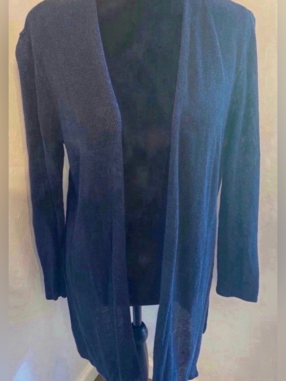 Women’s Classic Navy Open-Front Cardigan (Size M)
